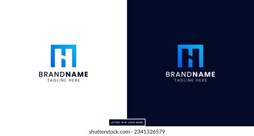 he or eh letter logo design vector template,