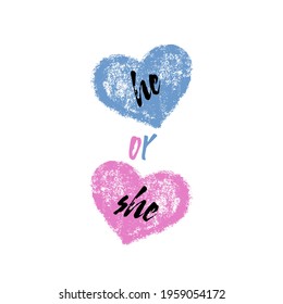 He or she? Gender reveal party card, banner vector element design