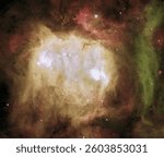 he "Ghost Head Nebula".  One of a chain of star-forming regions lying mouth of the 30 Doradus nebula in the Large Magellanic Cloud.