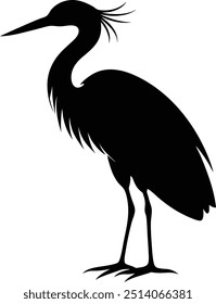 he graceful silhouette of a heron emerges against the soft, gentle light of dawn, symbolizing new beginnings.