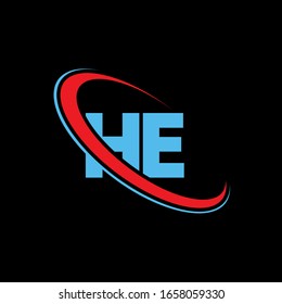 He H E Letter Logo Design Stock Vector (Royalty Free) 1658059330 ...