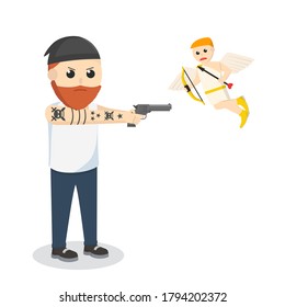 he hate a cupid design character on white background