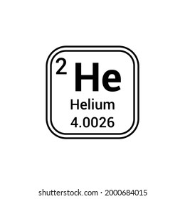 He Helium Chemical Element Periodic Table