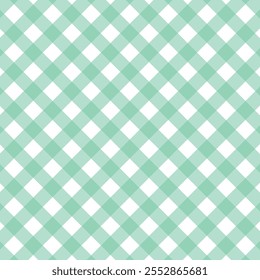 A imagem mostra um padrão clássico de gingham xadrez em azul-petróleo suave e branco. O design consiste em linhas diagonais que formam quadrados espaçados uniformemente, criando uma grade simétrica. Este pa