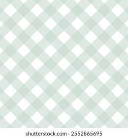 A imagem mostra um padrão clássico de gingham xadrez em azul-petróleo suave e branco. O design consiste em linhas diagonais que formam quadrados espaçados uniformemente, criando uma grade simétrica. Este pa