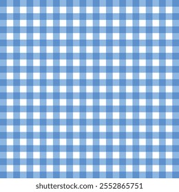 A imagem mostra um padrão clássico de gingham xadrez em azul-petróleo suave e branco. O design consiste em linhas diagonais que formam quadrados espaçados uniformemente, criando uma grade simétrica. Este pa