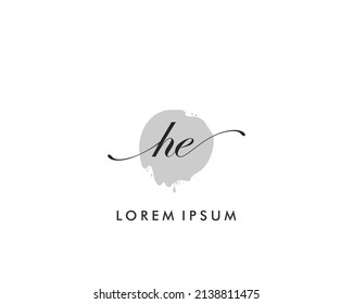 HE Initial beauty monogram logo vector