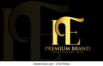 HE initial EH H E letter logo type mark icon vector
