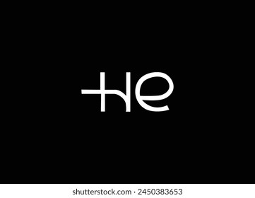 HE  initial letter logo design and modern logo