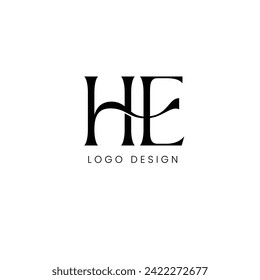 HE initial logo design icon 