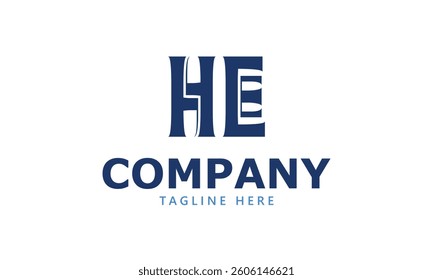 HE initial logo design and letter logo design