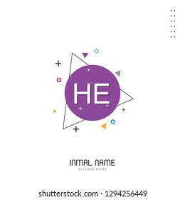 HE Initial logo template vector