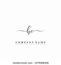 HE Initial luxury handwriting logo vector