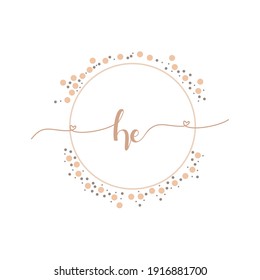HE Erstmalige Monogramm-Handschrift Luxusgrafik