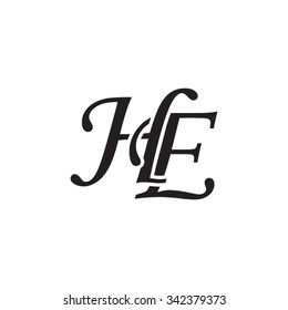 HE initial monogram logo