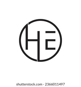 HE initial monogram logo - Business logo design vector.