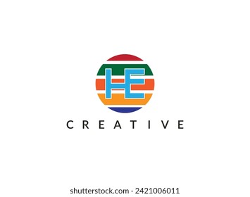 HE latter logo useful and unique latter