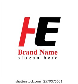 HE letter, logo, design, icon, element, font, symbol. E logo can be used for any kind of company, agency, institute, shop, programme. 