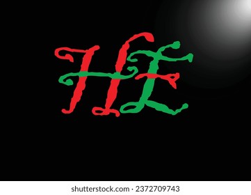 HE letter logo design and monogram logo