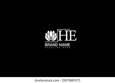 HE letter logo design on black background. HE creative initials letter logo concept. HE unique design.