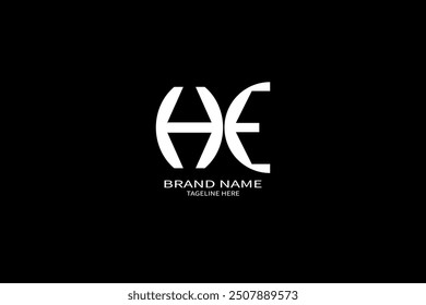 HE letter logo design on black background. HE creative initials letter logo concept. HE unique design.