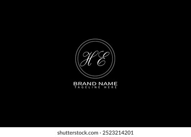 HE letter logo design on black background. HE creative initials letter logo concept. HE unique design.