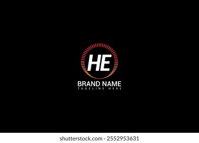 HE letter logo design on black background. HE creative initials letter logo concept. HE unique design