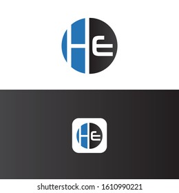 HE Letter Logo Design Template Vector