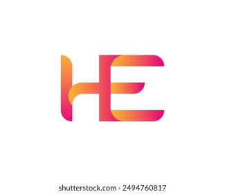 HE letter logo. HE logo design vector illustration