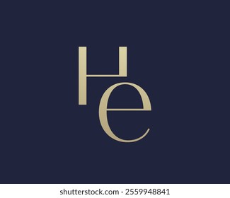 HE letter logo icon design. Classic style luxury initials monogram.