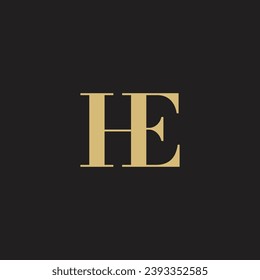 HE Letter Logo, Monogram, H and E Monogram, Design, HE Initials Letter,