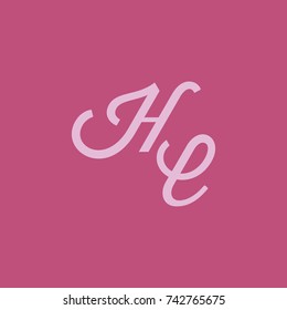 HE Letter logo with square background