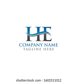 HE letter Type Logo Design vector Template. Letter HE logo Design