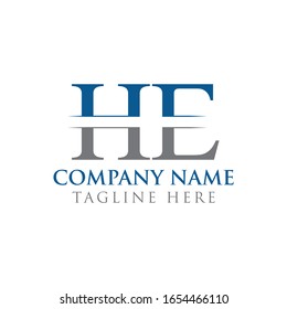 HE letter Type Logo Design vector Template. Abstract Letter HE logo Design
