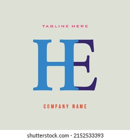 HE lettering logo is simple, easy to understand and authoritative