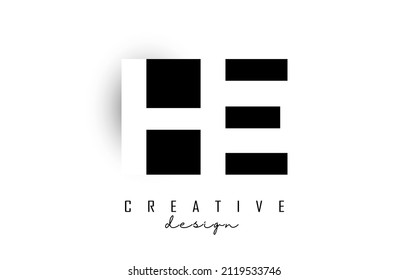 HE letters Logo with negative space design. Vector illustration with with geometric typography. Creative icon with letters.