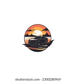 he logo for auto sales is located on the beach