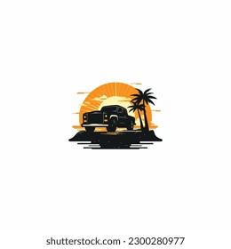 he logo for auto sales is located on the beach
