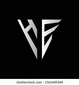 h&e logo design. letter logo design.