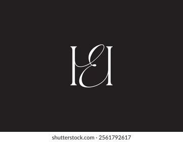 HE logo Design Template Vector Graphic Branding Element.
