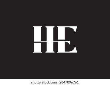 HE logo Design Template Vector Graphic Branding Element.