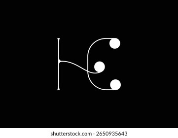 HE Logo Design Vector. Elegant Monogram Logo Design