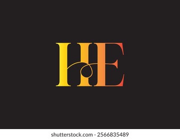 HE logo desing and monogram logo
