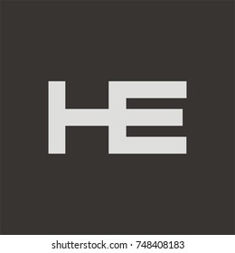 HE logo initial letter design template vector