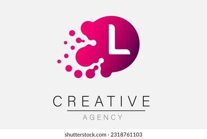 he logo of the letters L. L is a letter vector design with dots
