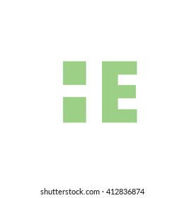 HE Logo. Vector Graphic Branding Letter Element. White Background