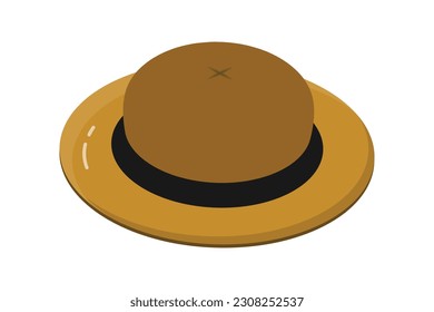 La ilustración del icono del sombrero masculino representa una representación simplificada y reconocible de un sombrero que suelen usar los hombres.