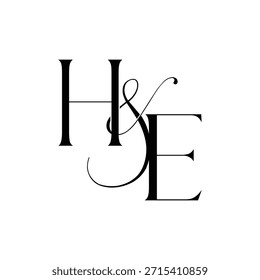 Logotipo da letra inicial do monograma HE