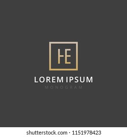 HE. Monogram of Two letters H & E . Luxury, simple, stylish and elegant HE logo design. Vector illustration template.
