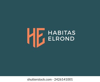 HE. Monogram of Two letters H and E. Luxury, simple, minimal and elegant HE logo design. Vector illustration template.